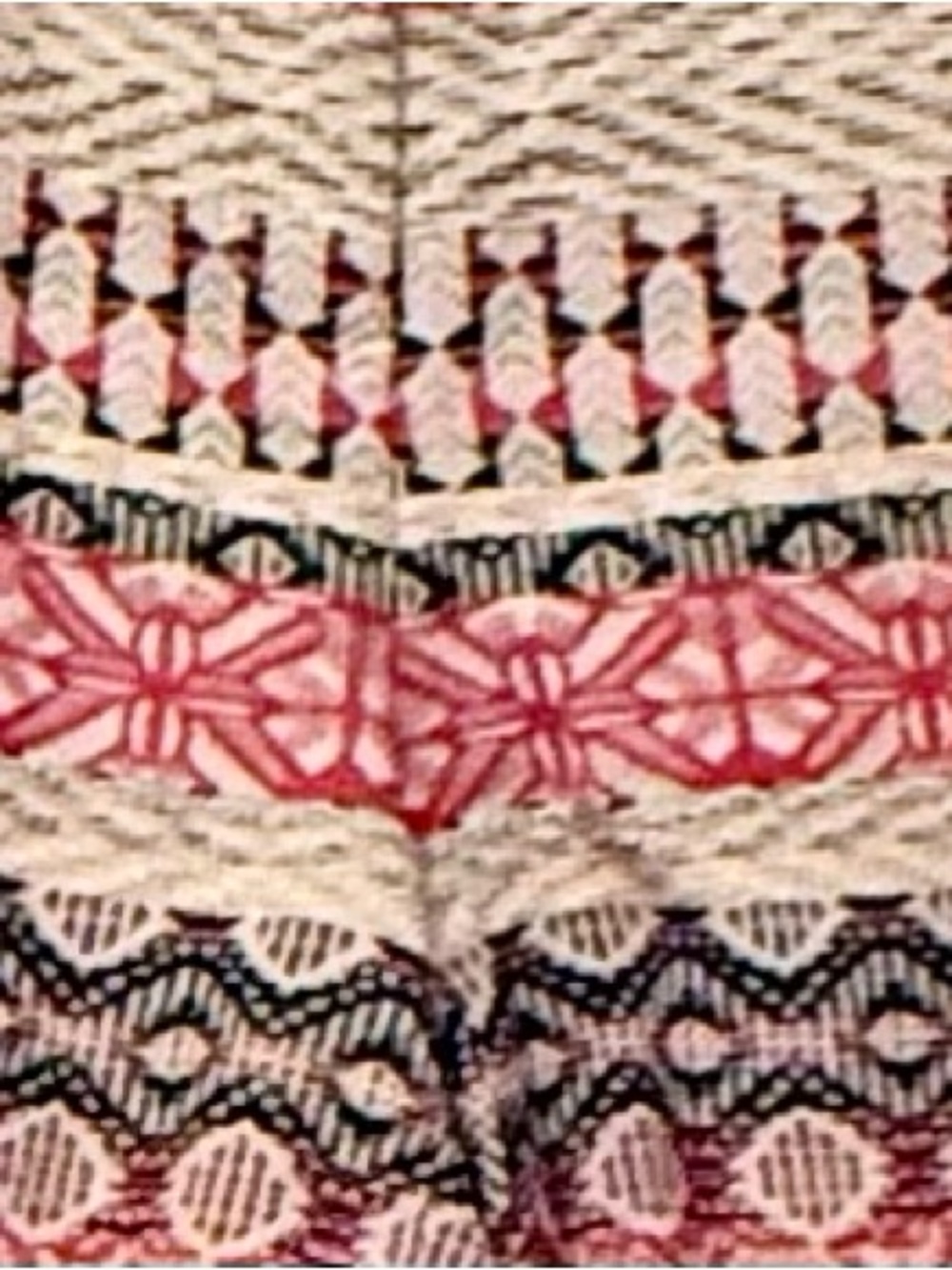 Boho Paisley High-Waist Shorts | Pink & Cream Printed Linen-Blend Bottoms | Sz 8 - Picture 5 of 15